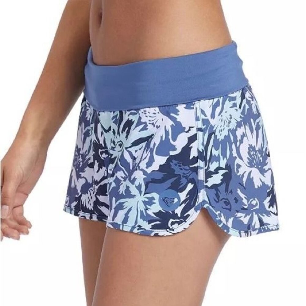 Roxy XL Boardshorts Bikini Swim Bottom Endless Summer 2" Fold Over Bijou Blue